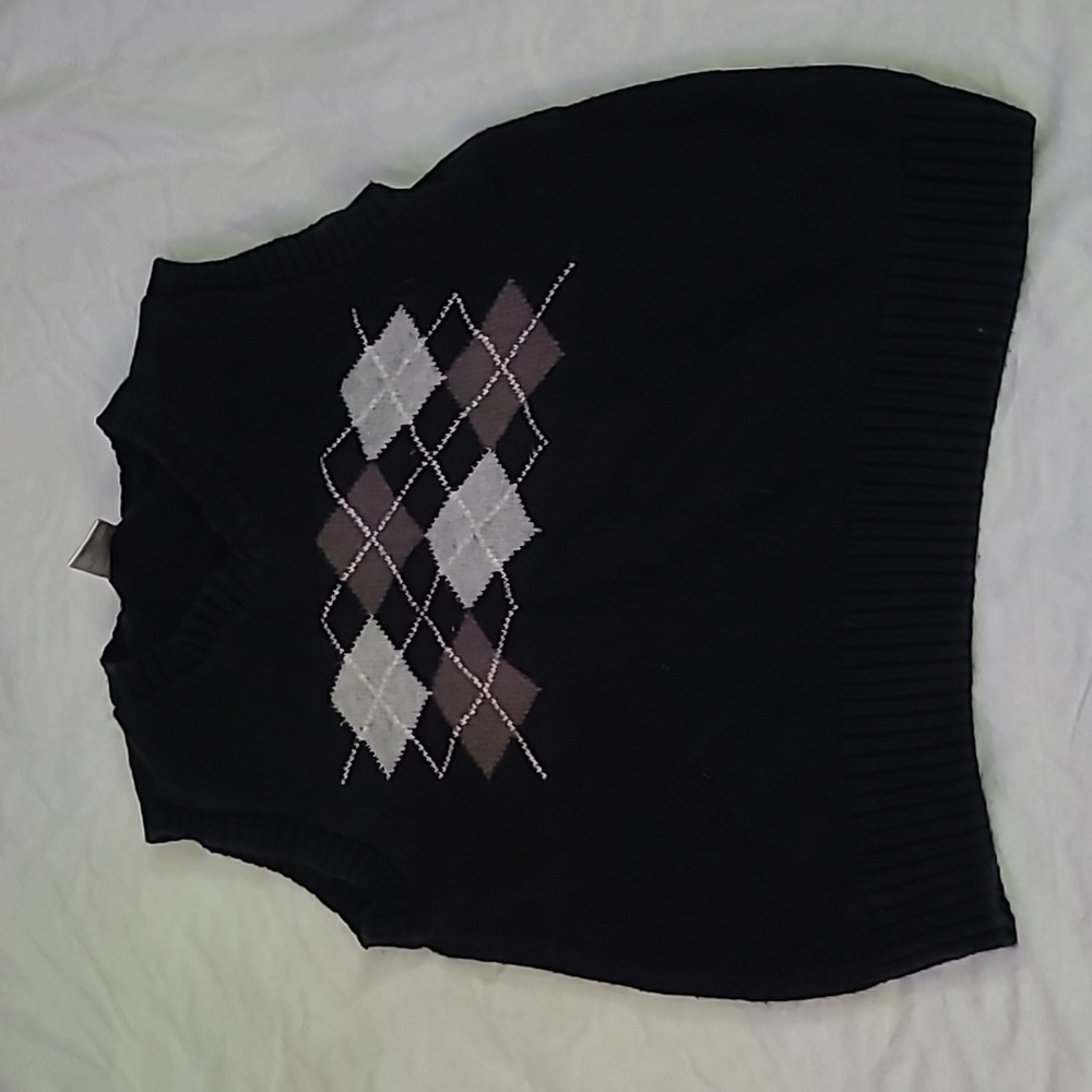 💥5/$25 Gymboree Boys Size 4T Black Argyle Vest Sweater